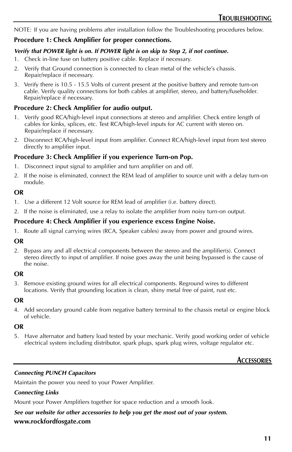 Rockford Fosgate Mono Amplifiers User Manual | Page 11 / 28