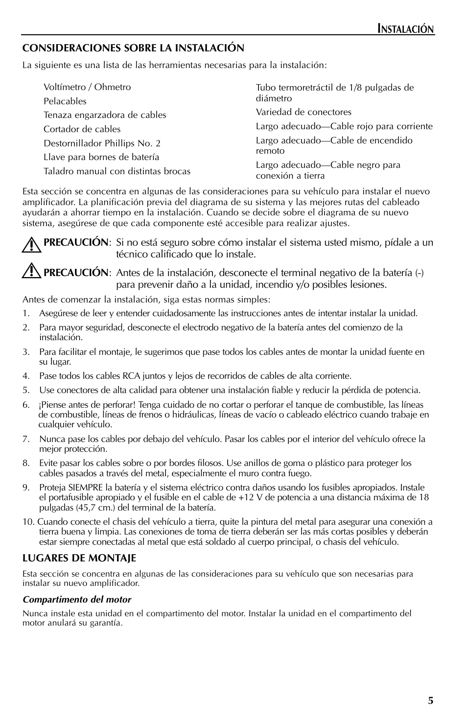 Rockford Fosgate Mono Amplifiers User Manual | Page 17 / 28