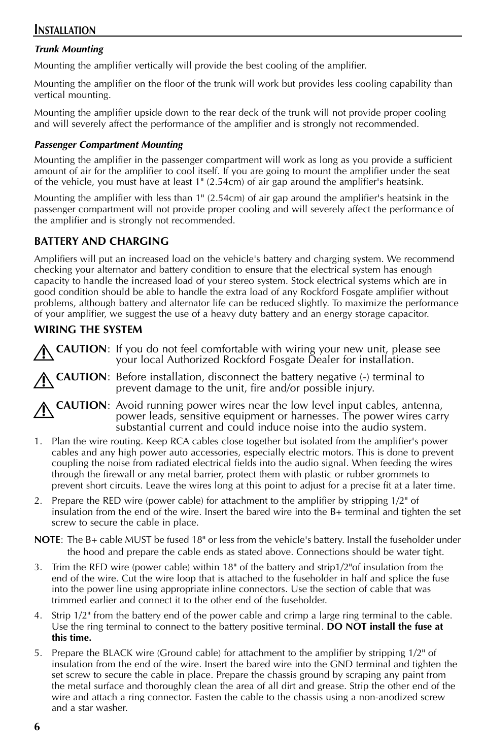 Rockford Fosgate Mono Amplifiers User Manual | Page 6 / 28