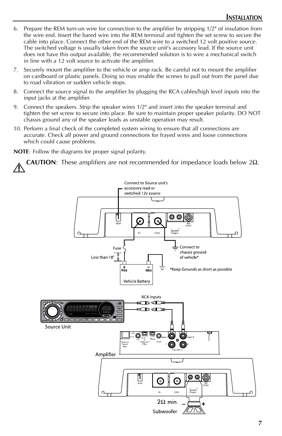 Rockford Fosgate Mono Amplifiers User Manual | Page 7 / 28