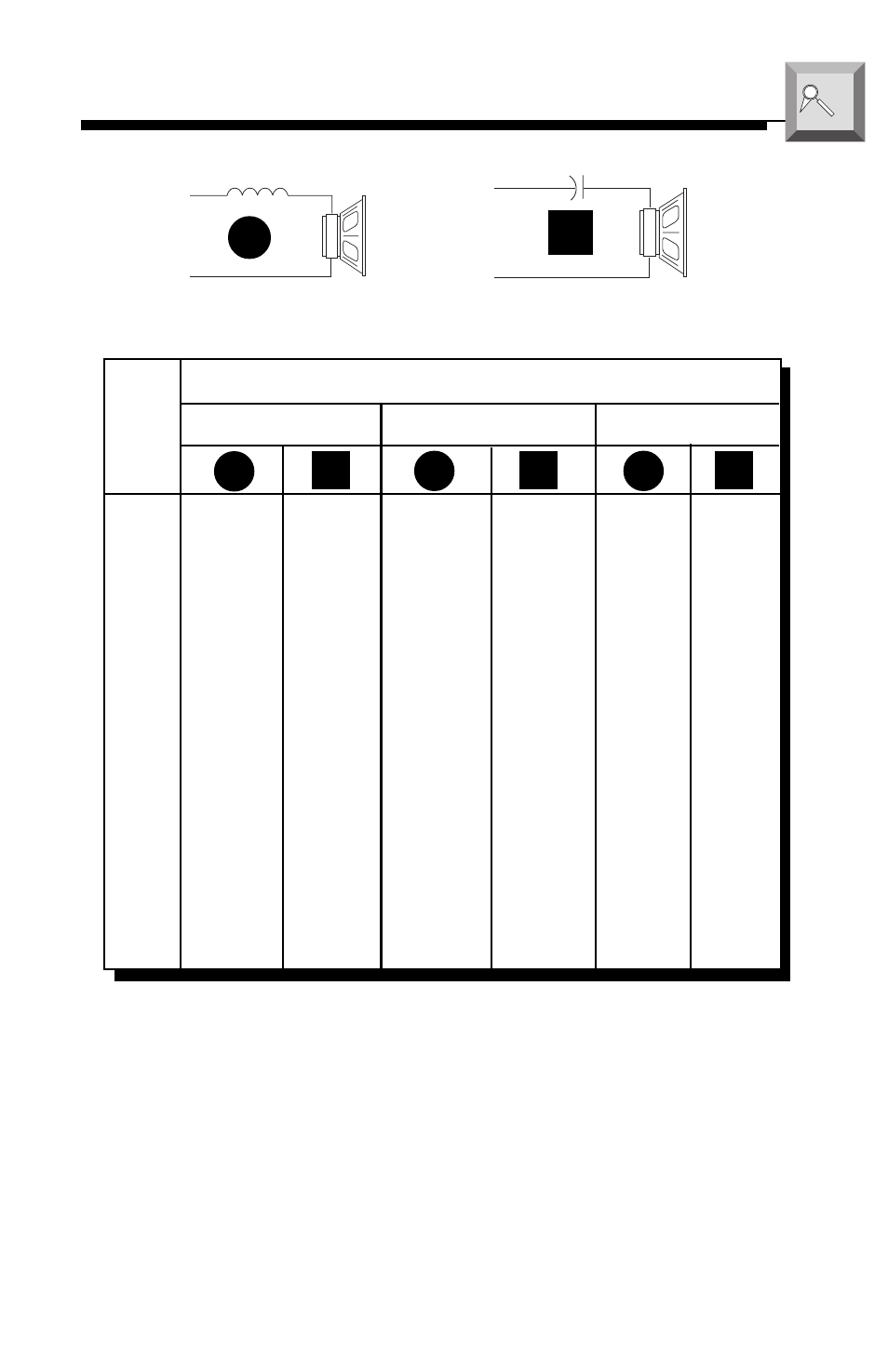 Able, Rossover, Omponent | Alues, Speaker impedance, 6 db/octave high-pass and low-pass filters | Rockford Fosgate 5.3x User Manual | Page 15 / 52