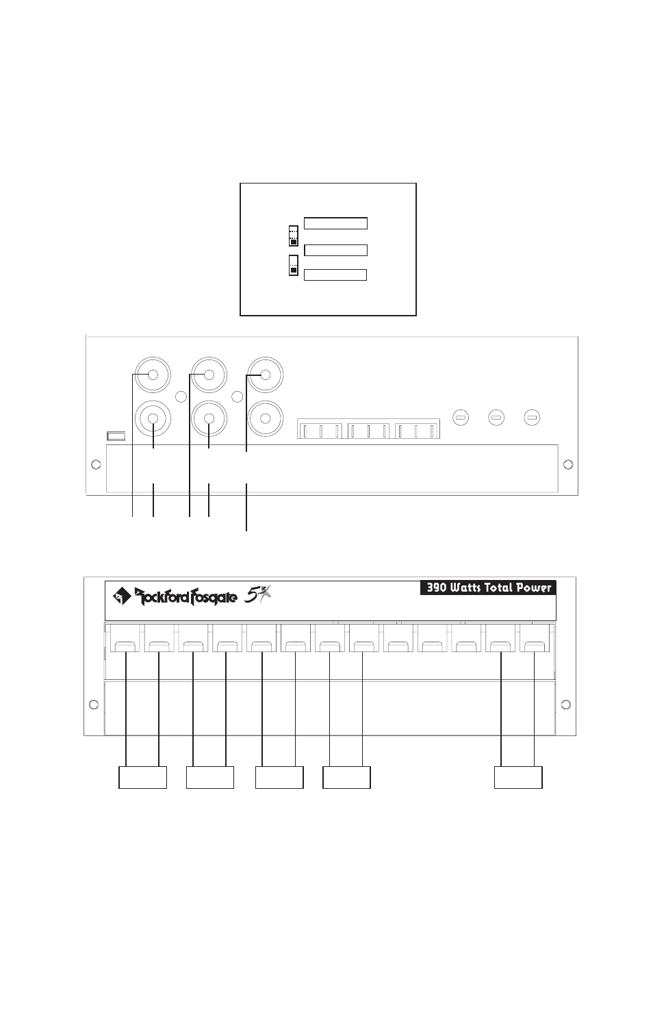 390 watts total power, Ab b c | Rockford Fosgate 5.3x User Manual | Page 21 / 52