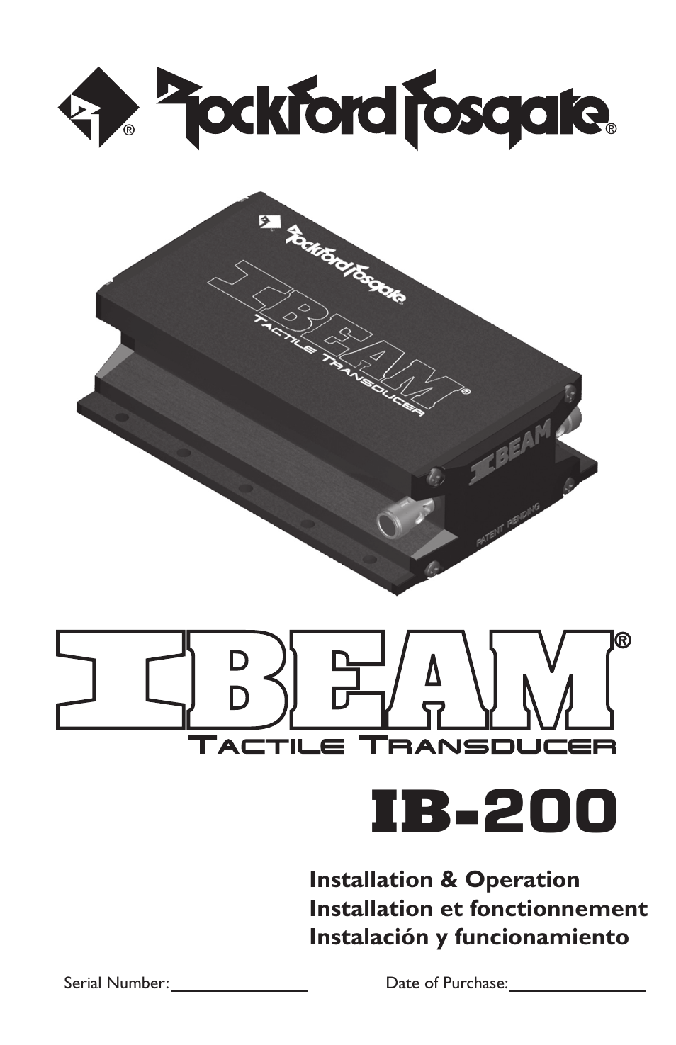 Rockford Fosgate IBeam IB-200 User Manual | 20 pages