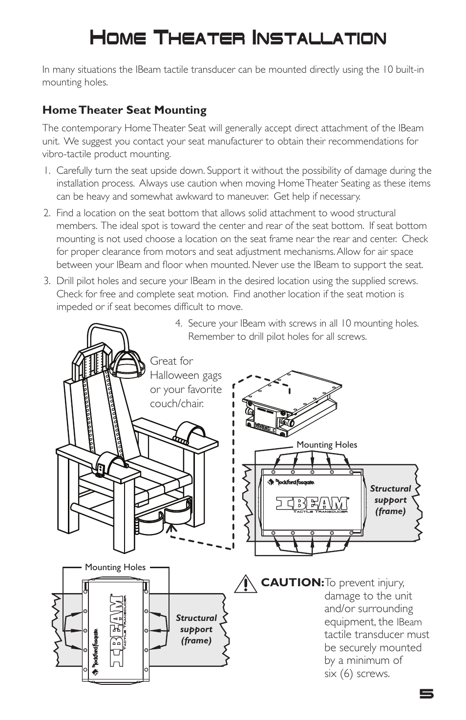 Home theater installation | Rockford Fosgate IBeam IB-200 User Manual | Page 5 / 20