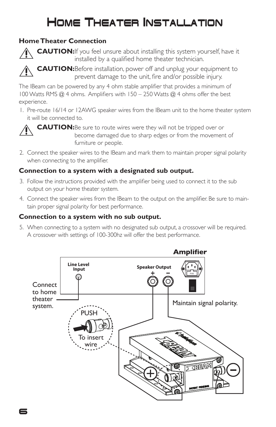 Home theater installation | Rockford Fosgate IBeam IB-200 User Manual | Page 6 / 20