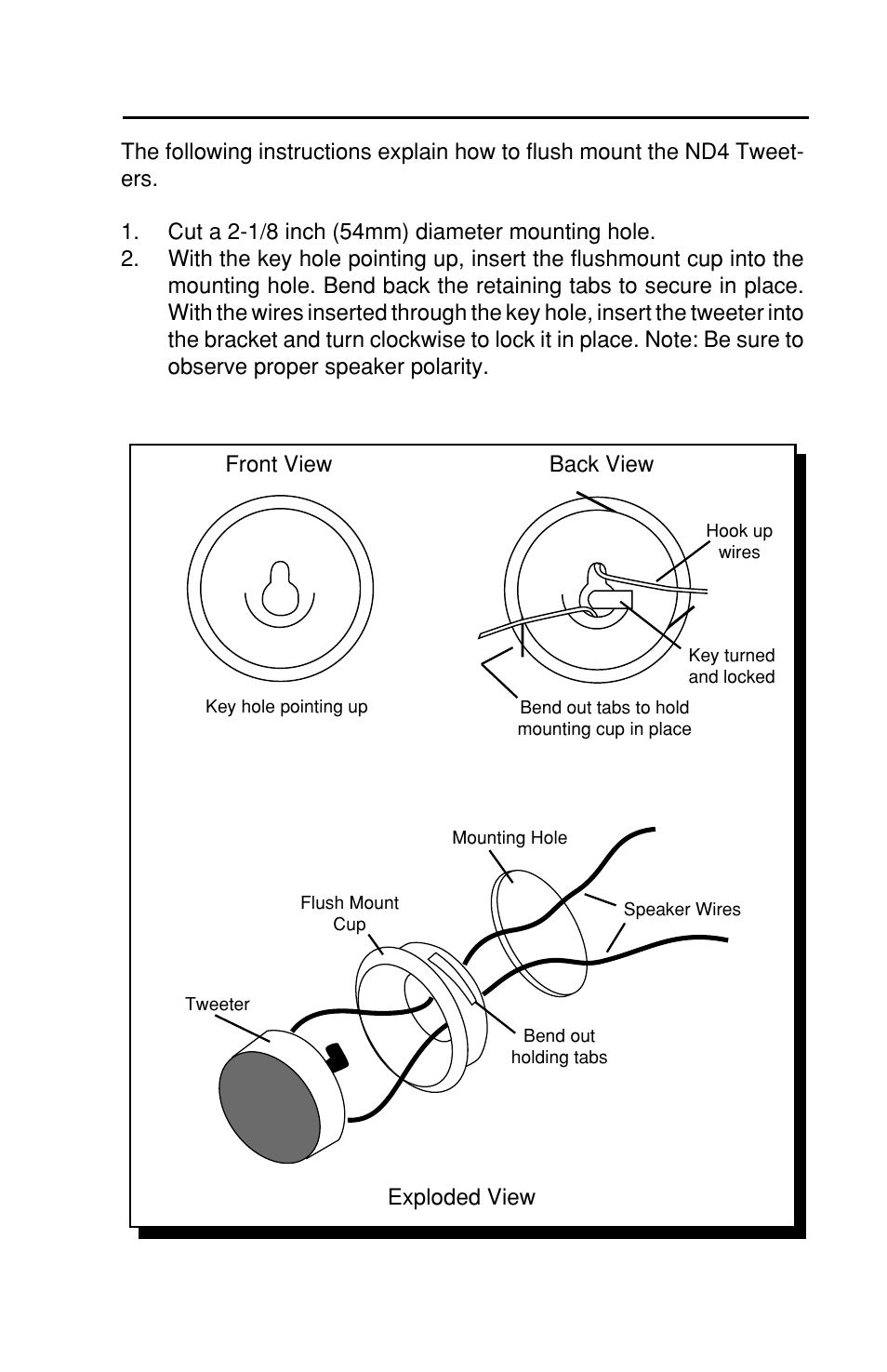 Flush mounting the nd4 tweeter | Rockford Fosgate RFA-414 User Manual | Page 11 / 16