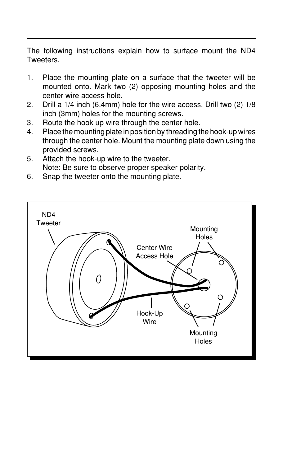 Surface mounting the nd4 tweeter | Rockford Fosgate RFA-414 User Manual | Page 12 / 16