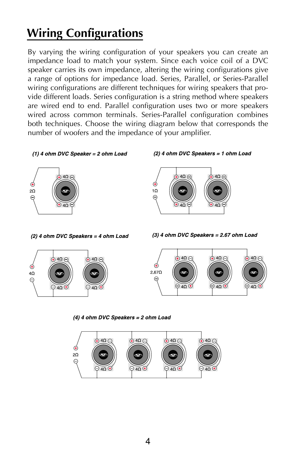 Wiring configurations | Rockford Fosgate RFD2218 User Manual | Page 10 / 20