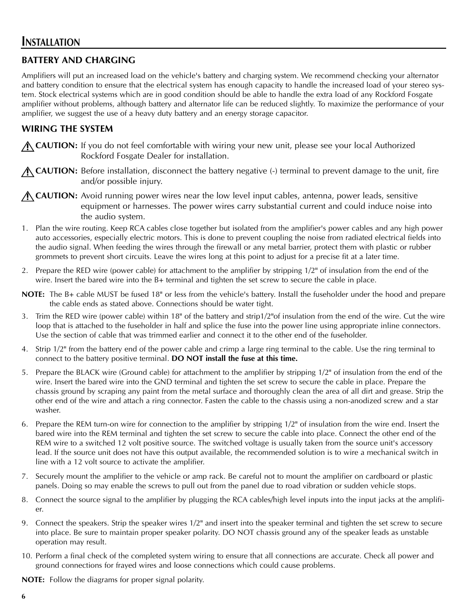 Nstallation | Rockford Fosgate X150.1 User Manual | Page 6 / 12