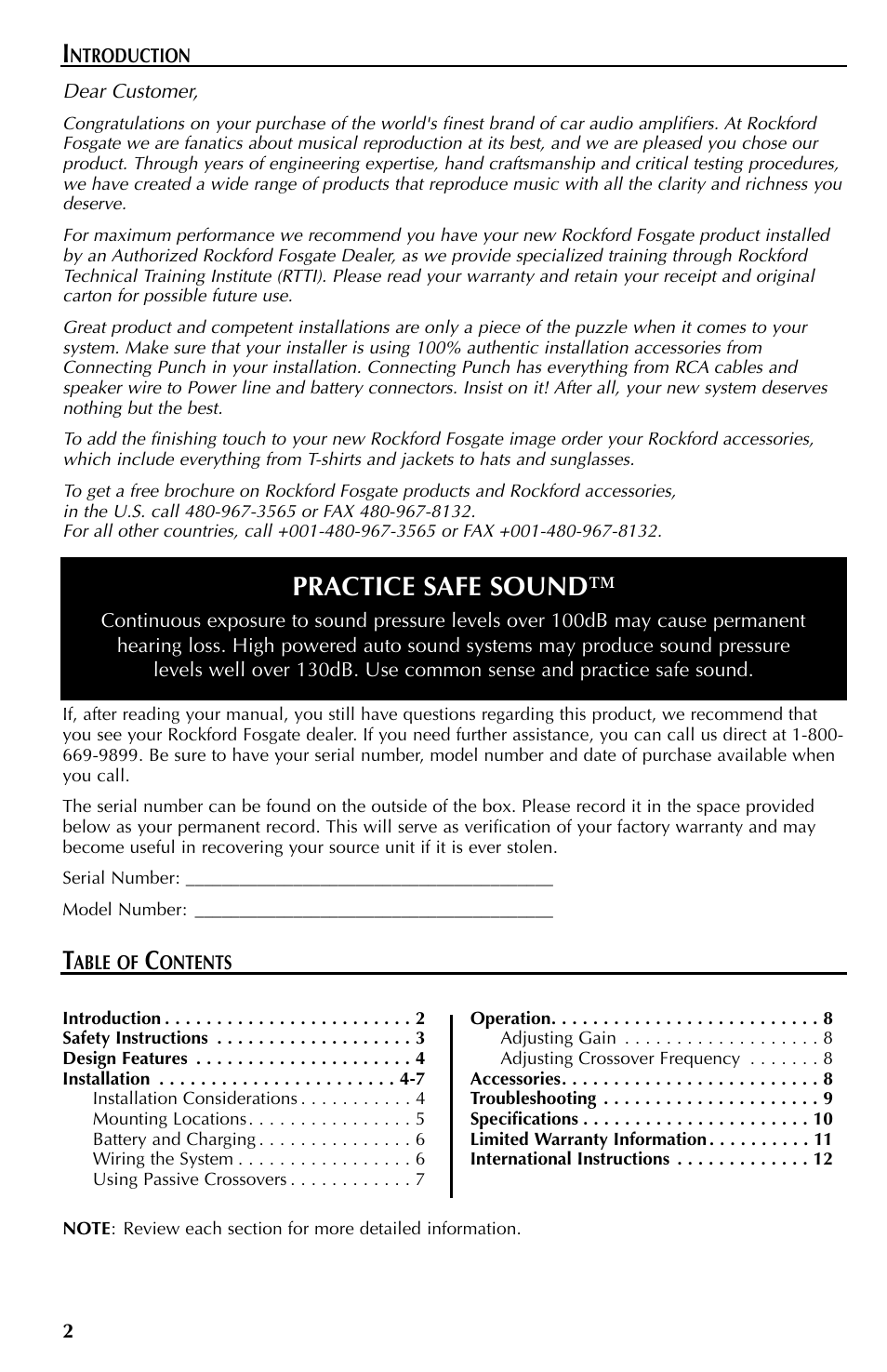 Rockford Fosgate Mono Amplifier User Manual | Page 2 / 12