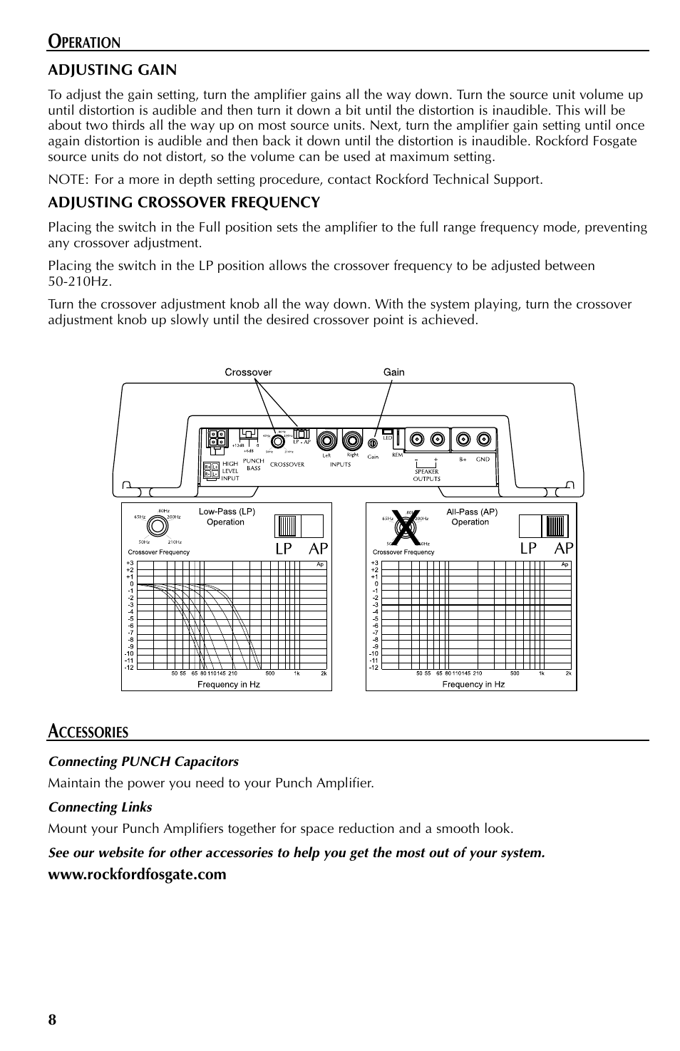 Gain adjust | Rockford Fosgate Mono Amplifier User Manual | Page 8 / 12
