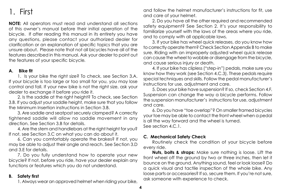 First | Raleigh 2008 User Manual | Page 4 / 32
