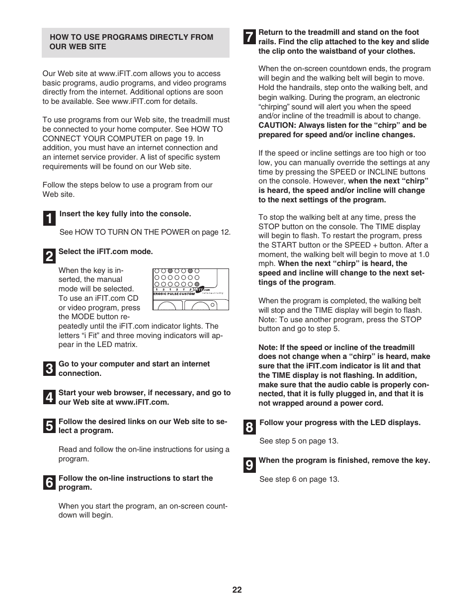 Reebok Fitness V1500 RBTL11830 User Manual | Page 22 / 34