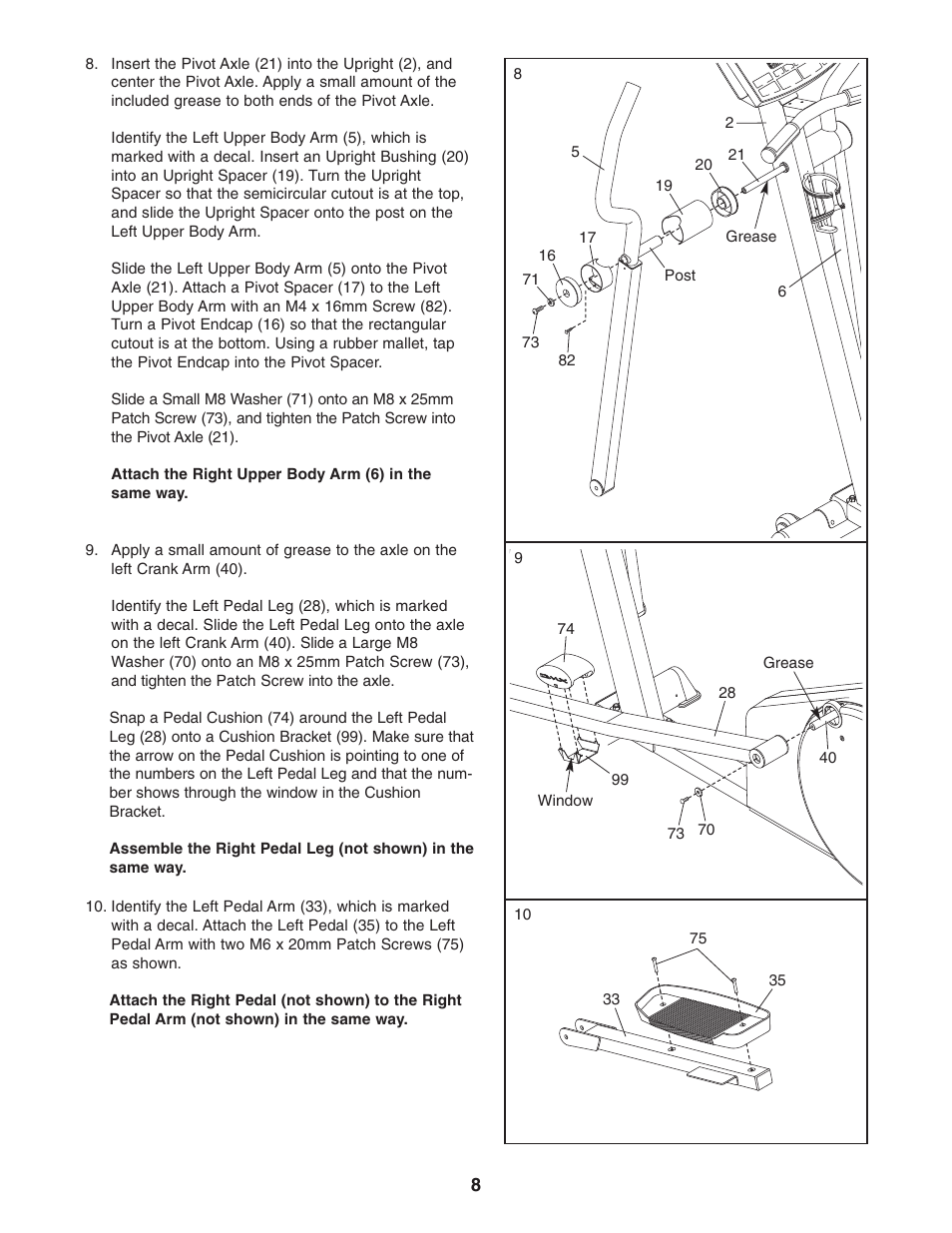 Reebok Fitness RL 525 RBCCEL79020 User Manual | Page 8 / 28