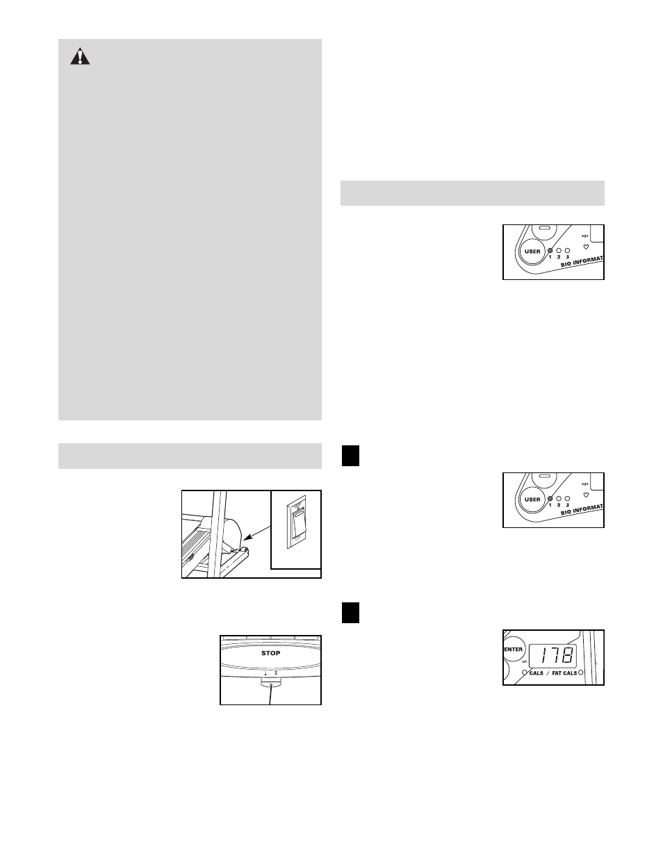 Caution | Reebok Fitness V4500 RBTL15830 User Manual | Page 12 / 38