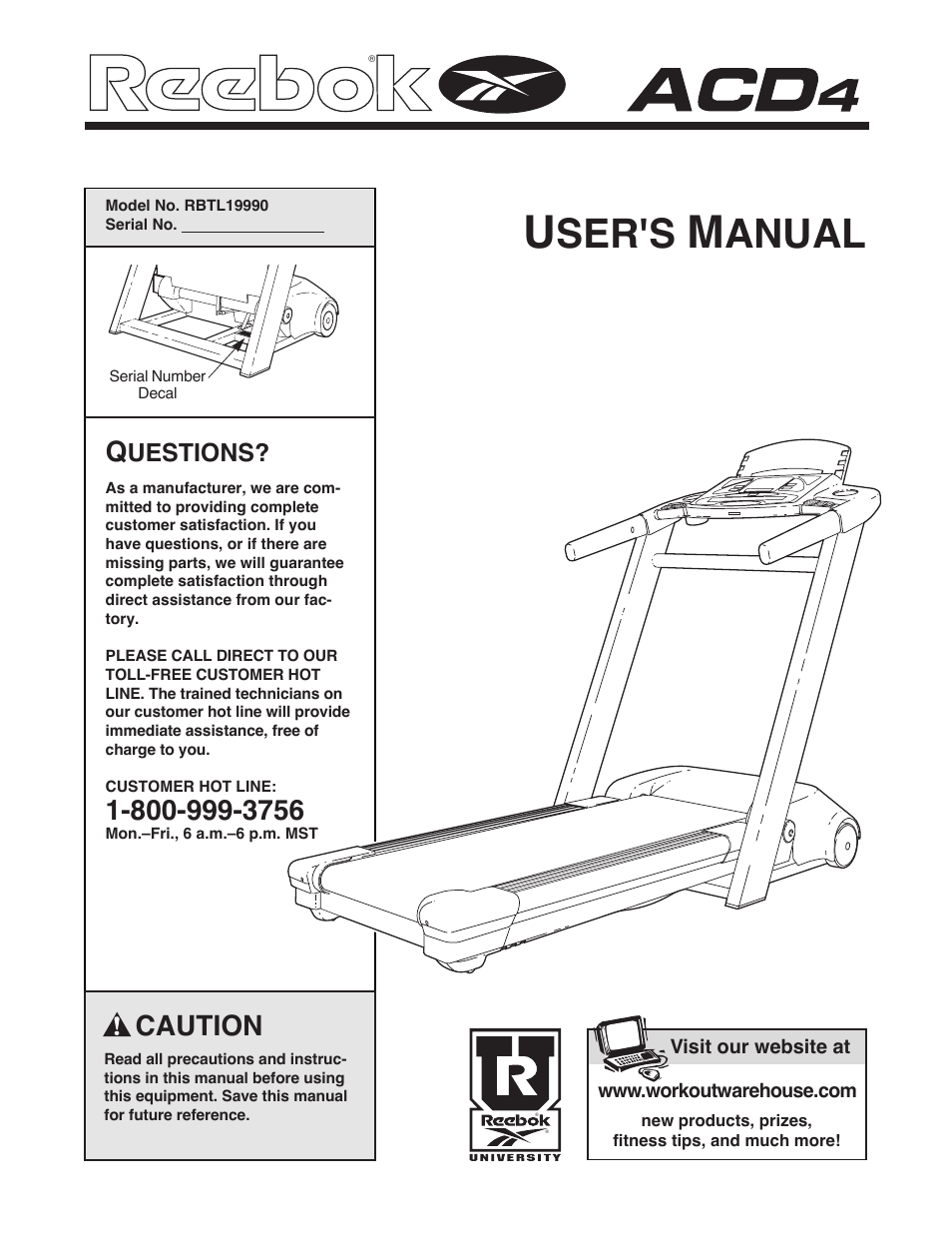 Reebok Fitness RBTL19990 User Manual | 38 pages