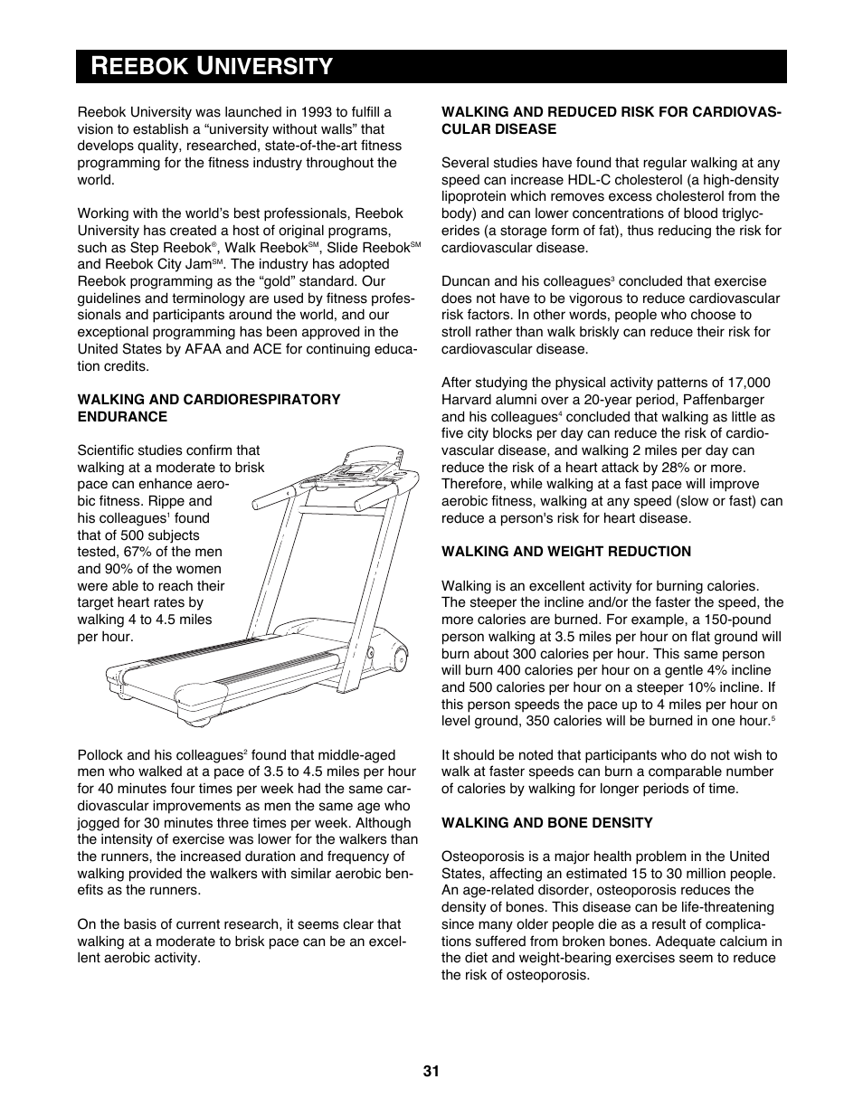 Eebok, Niversity | Reebok Fitness RBTL19990 User Manual | Page 31 / 38