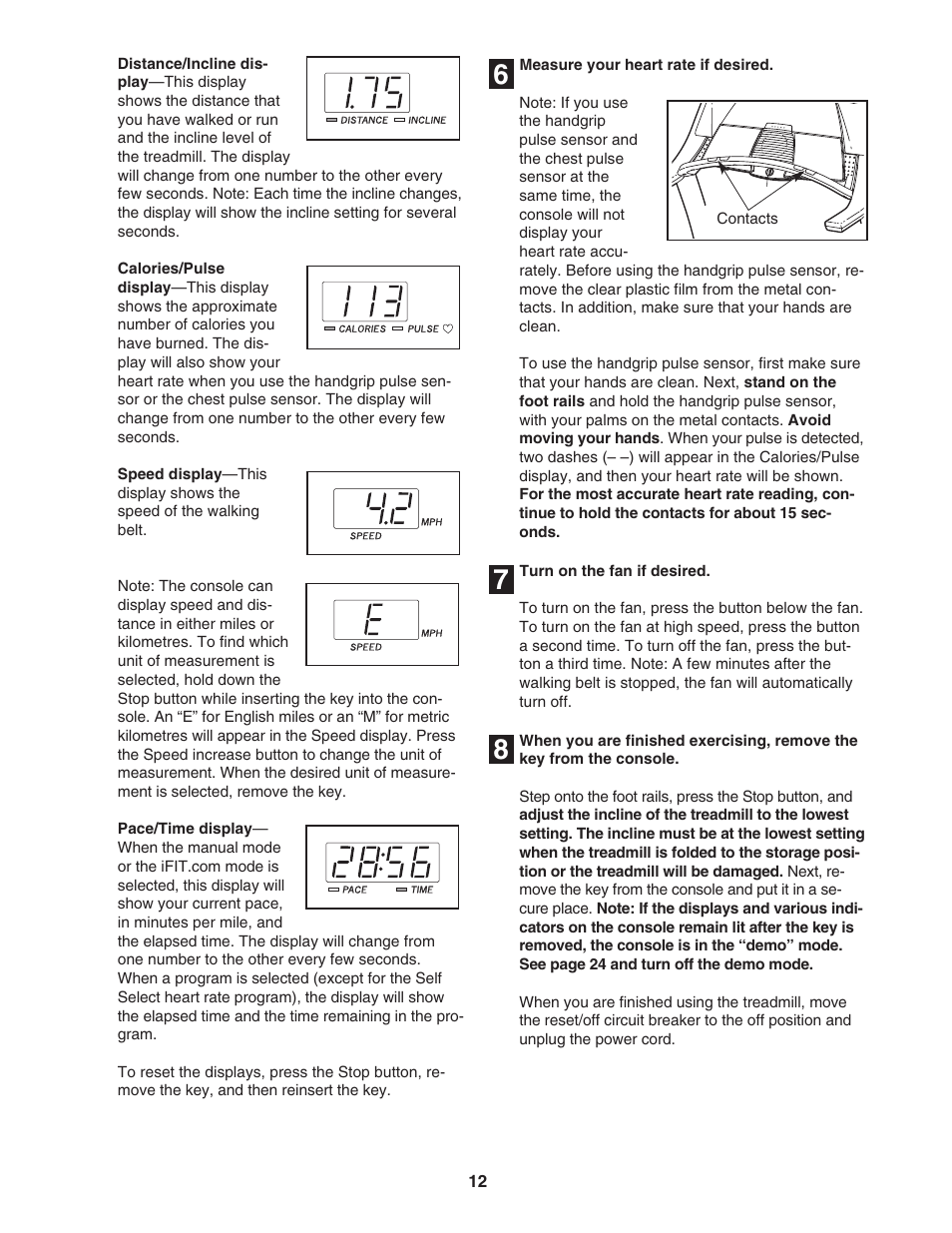 Reebok Fitness 5500C treadmill RBTL111040 User Manual | Page 12 / 34