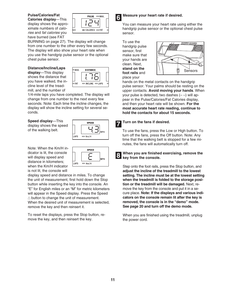 Reebok Fitness RX 6200 treadmill RCTL12920 User Manual | Page 11 / 34