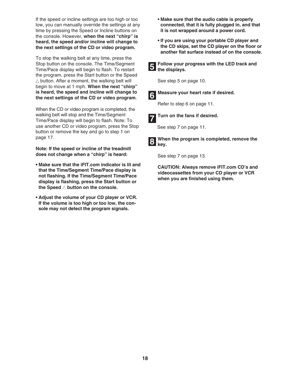 Reebok Fitness RX 6200 treadmill RCTL12920 User Manual | Page 18 / 34