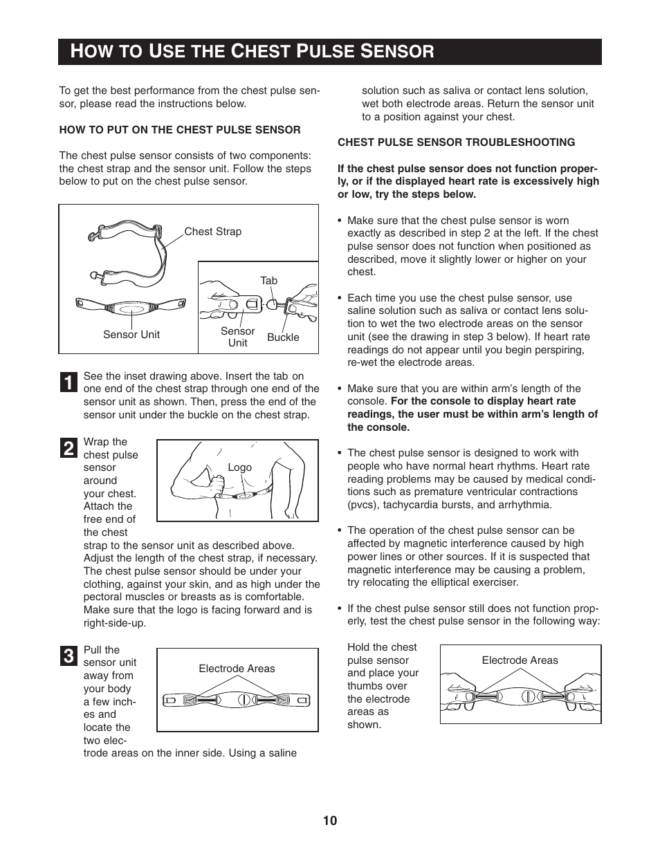 Ow to, Se the, Hest | Ulse, Ensor | Reebok Fitness RL 725 elliptical exerciser RBCCEL79022 User Manual | Page 10 / 32