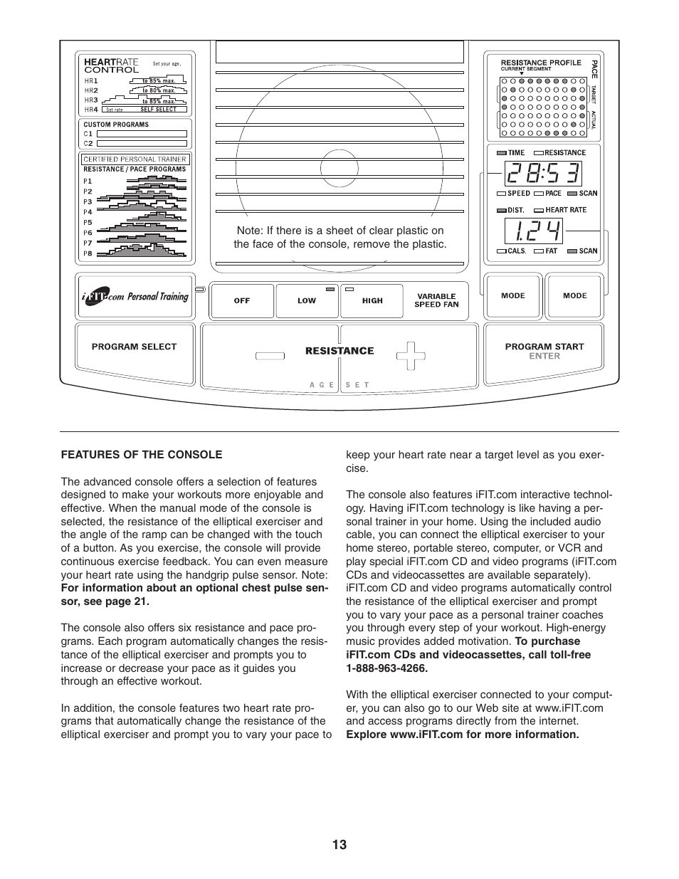 Reebok Fitness RL 725 elliptical exerciser RBCCEL79022 User Manual | Page 13 / 32