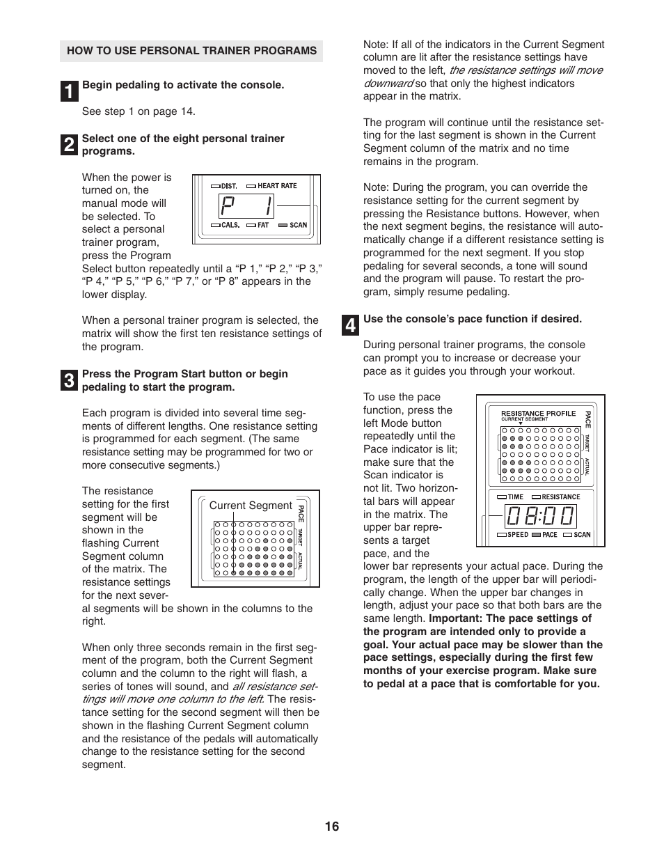 Reebok Fitness RL 725 elliptical exerciser RBCCEL79022 User Manual | Page 16 / 32