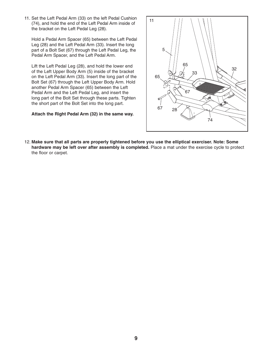 Reebok Fitness RL 725 elliptical exerciser RBCCEL79022 User Manual | Page 9 / 32