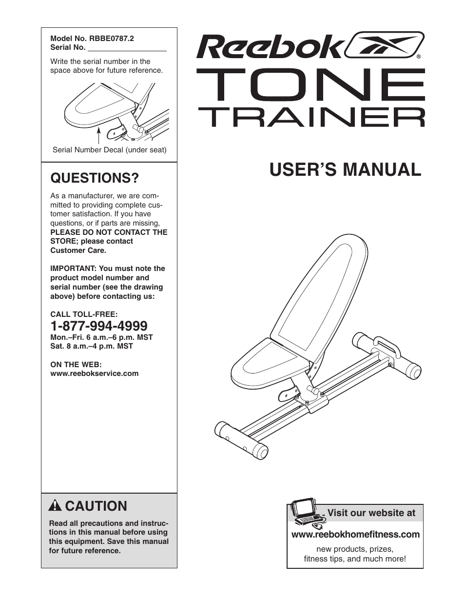 Reebok Fitness weight bench RBBE0787.2 User Manual | 16 pages