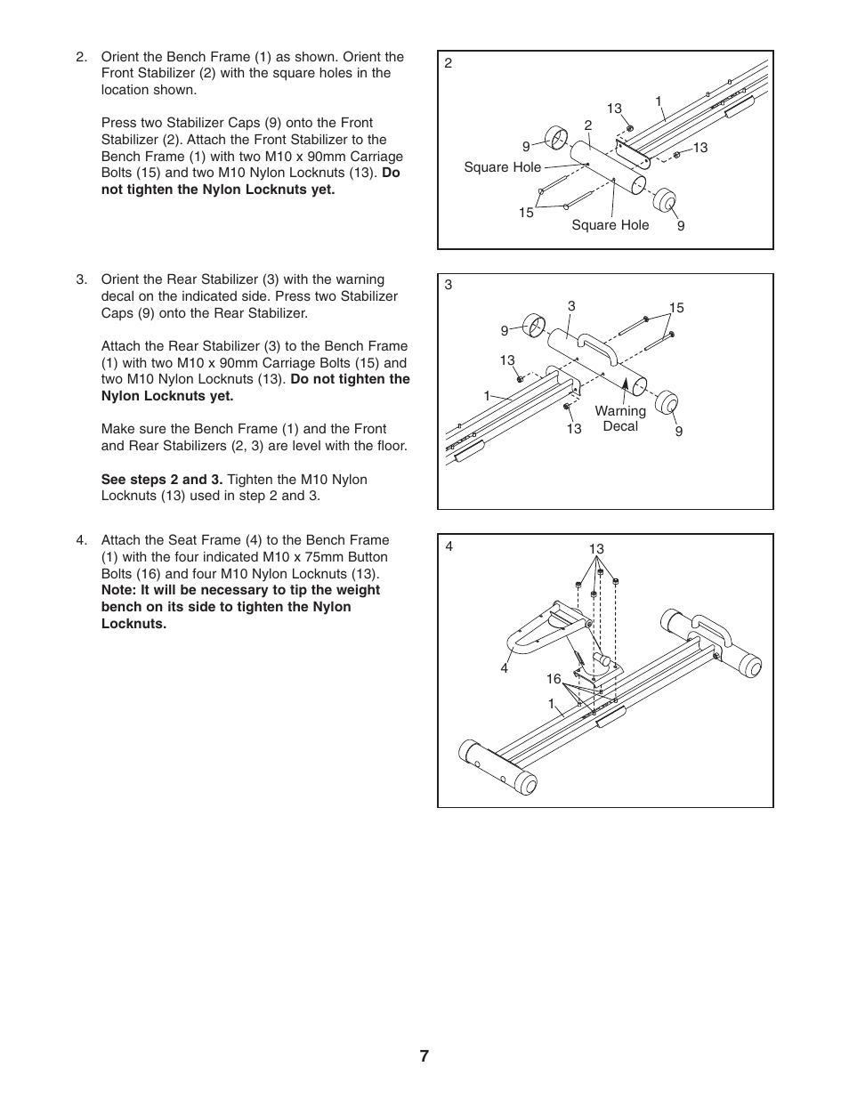 Reebok Fitness weight bench RBBE0787.2 User Manual | Page 7 / 16