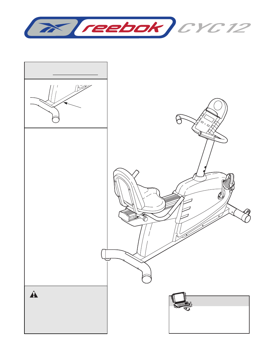 Reebok Fitness CYC12 RBEX39010 User Manual | 16 pages