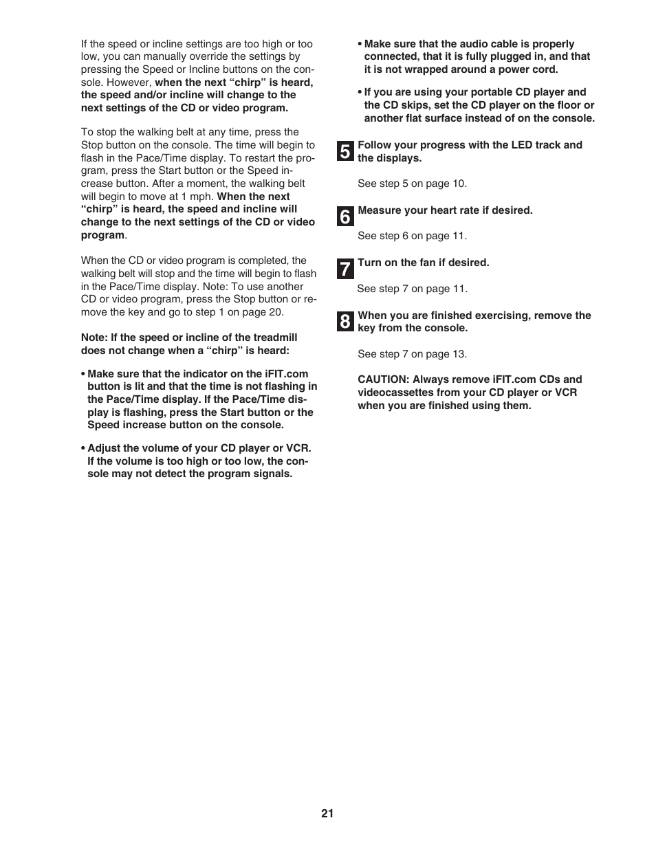 Reebok Fitness 3500C RBTL09104C.0 User Manual | Page 21 / 34