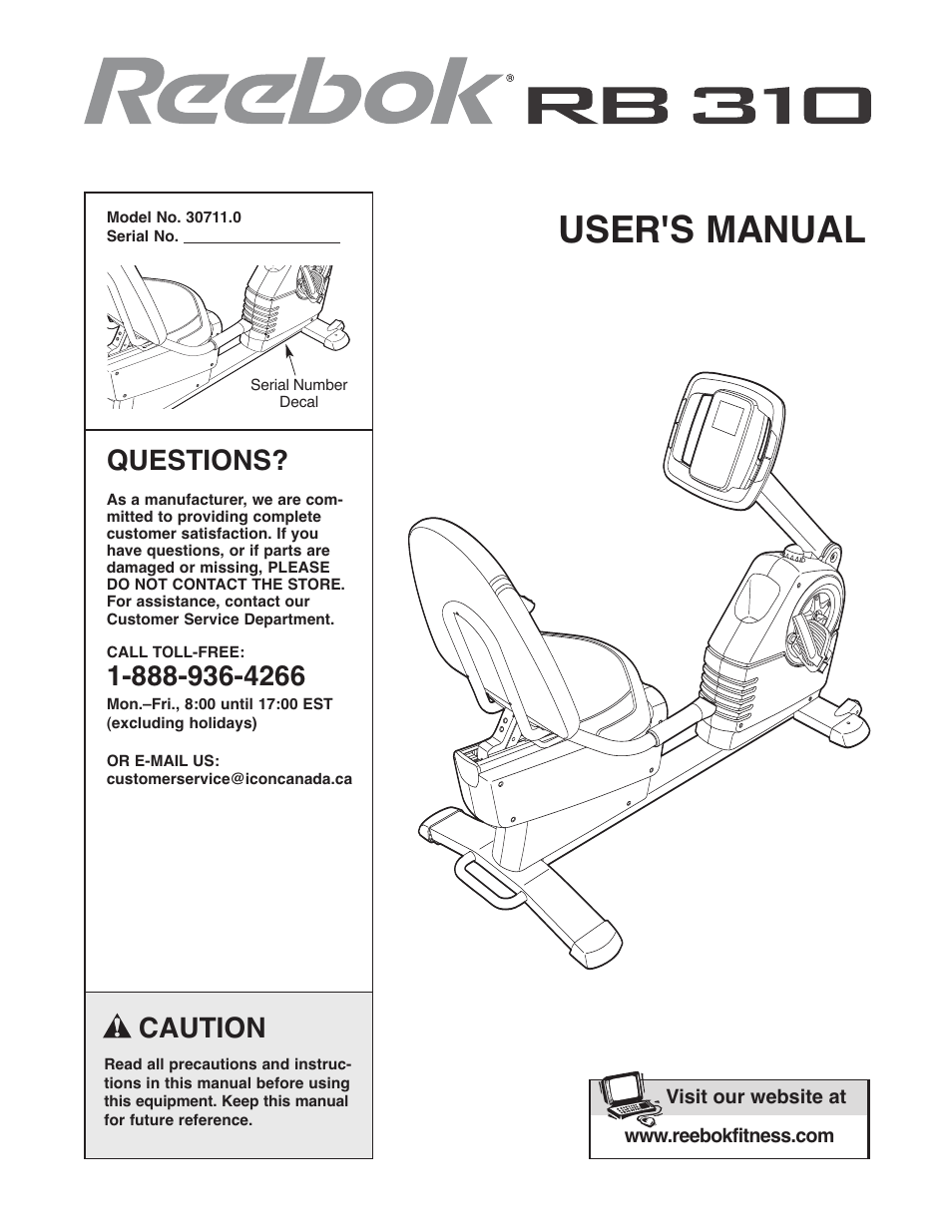 Reebok Fitness RB 310 30711.0 User Manual | 24 pages