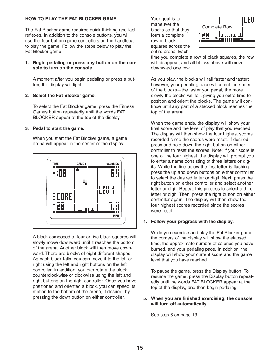 Reebok Fitness RB 310 30711.0 User Manual | Page 15 / 24