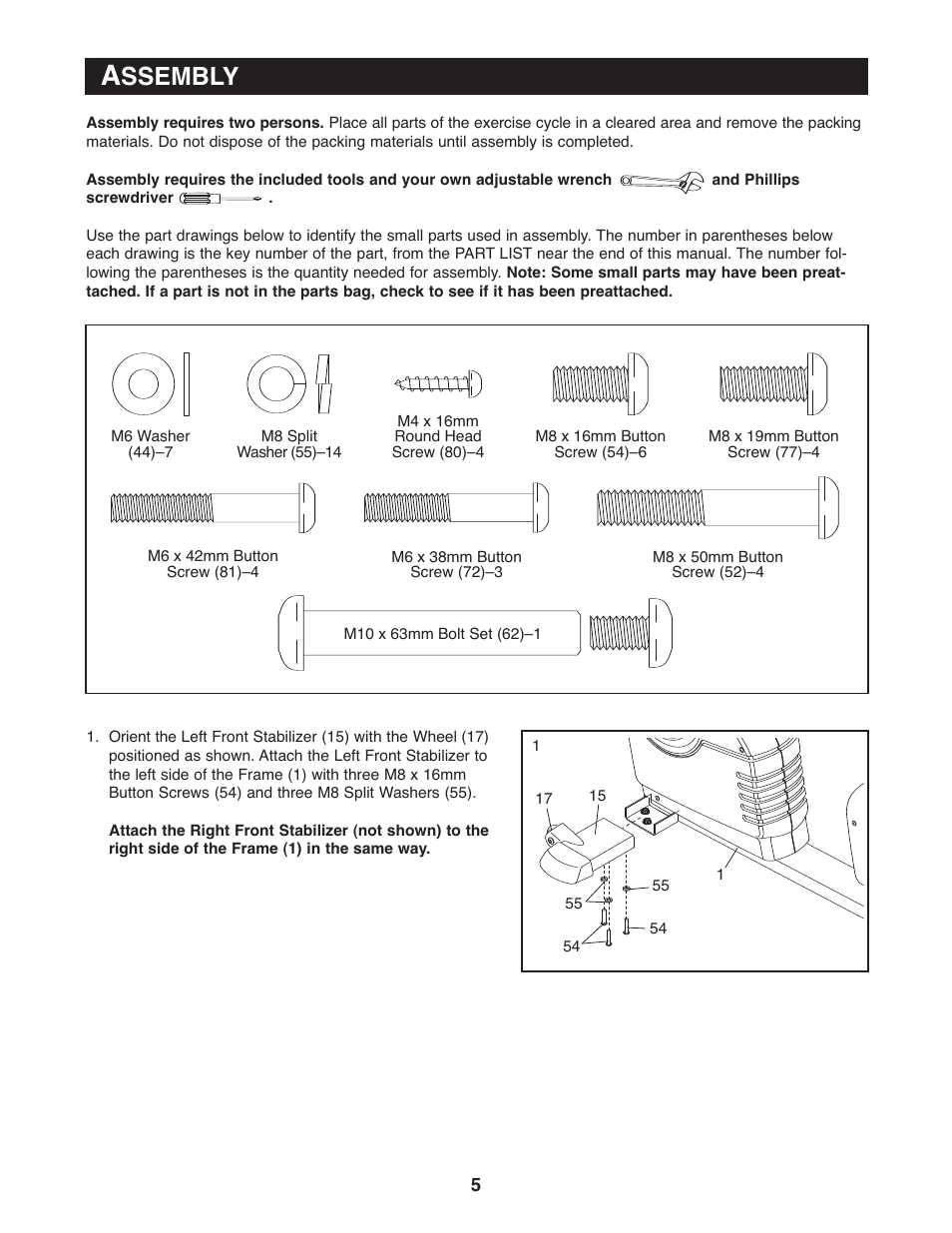 Ssembly | Reebok Fitness RB 310 30711.0 User Manual | Page 5 / 24