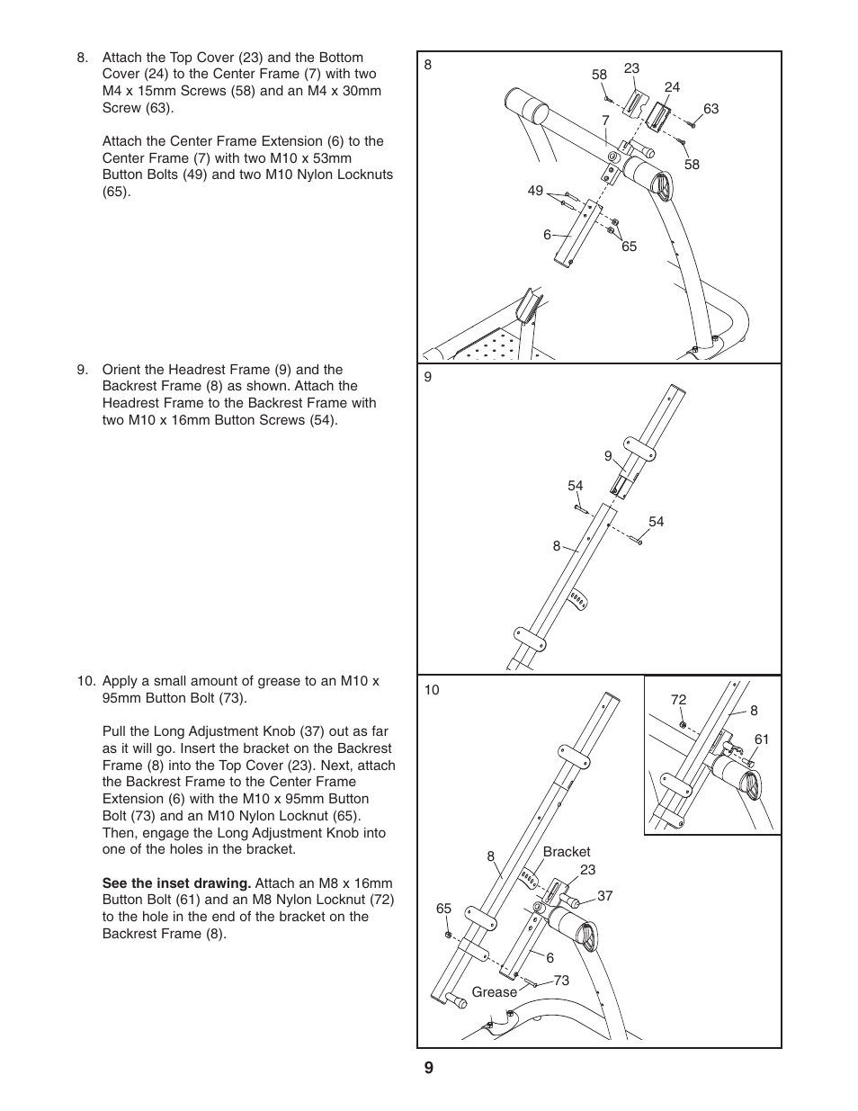 Reebok Fitness inversion table RBBE1996.1 User Manual | Page 9 / 20