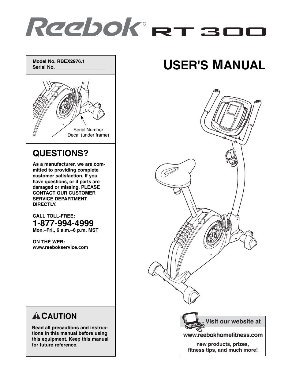 Reebok Fitness RT 300 RBEX2976.1 User Manual | 20 pages