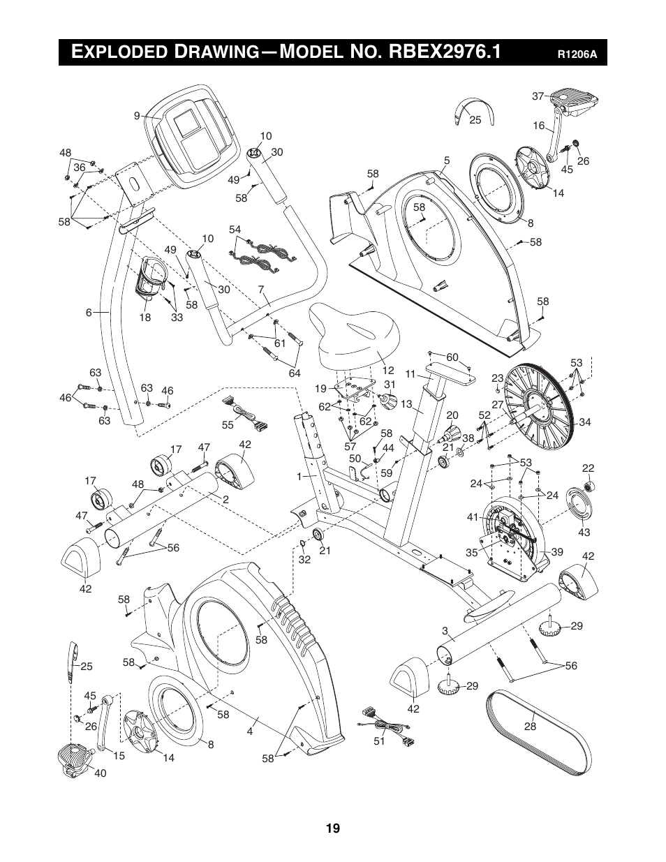 Xploded, Rawing, Odel | Reebok Fitness RT 300 RBEX2976.1 User Manual | Page 19 / 20