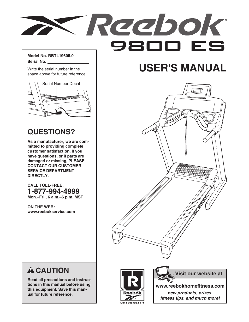 Reebok Fitness RBTL19605.0 User Manual | 30 pages