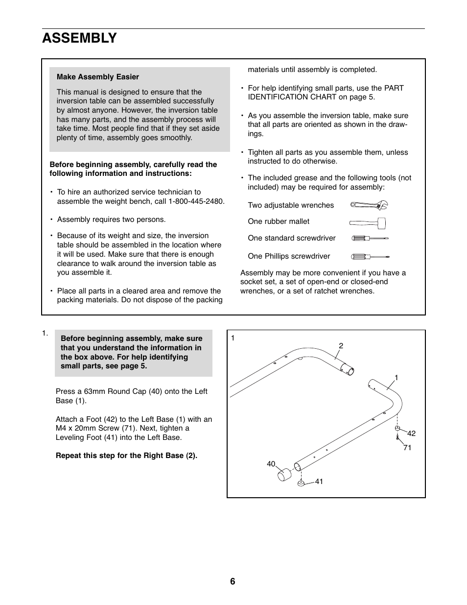 Assembly | Reebok Fitness RBBE1996.5 User Manual | Page 6 / 20