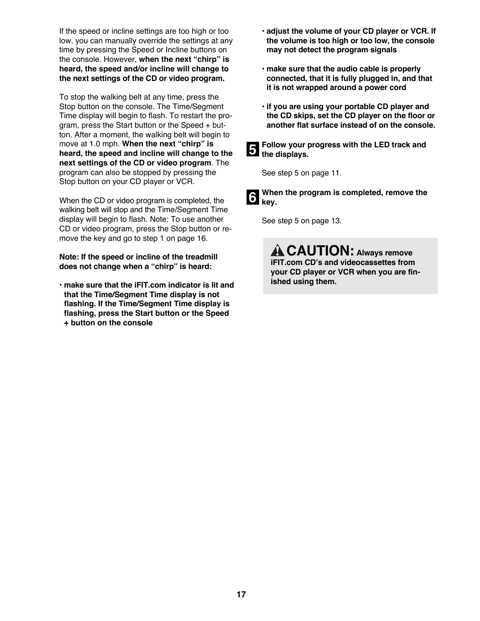 65 caution | Reebok Fitness RTX455 RBTL09500 User Manual | Page 17 / 34