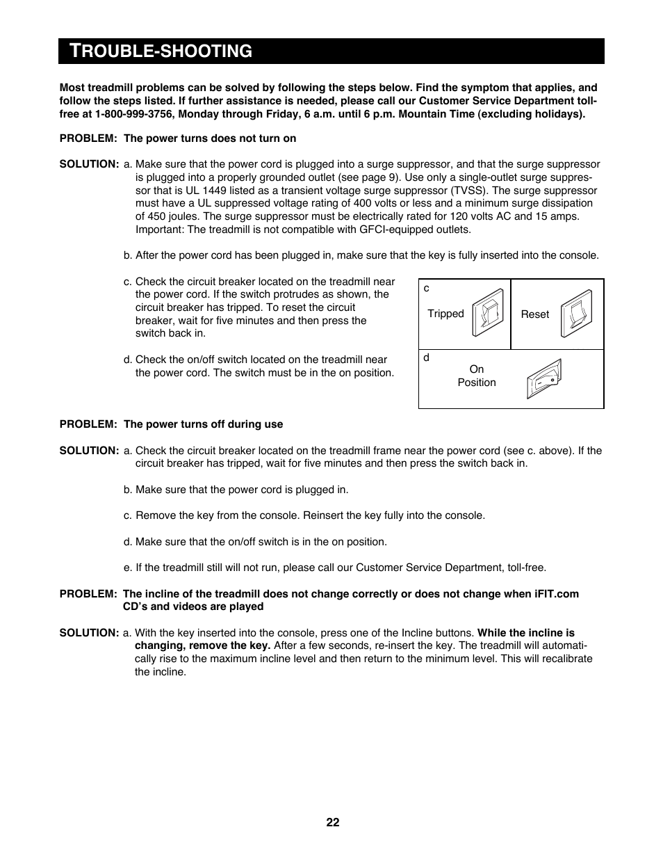 Rouble-shooting | Reebok Fitness RTX455 RBTL09500 User Manual | Page 22 / 34