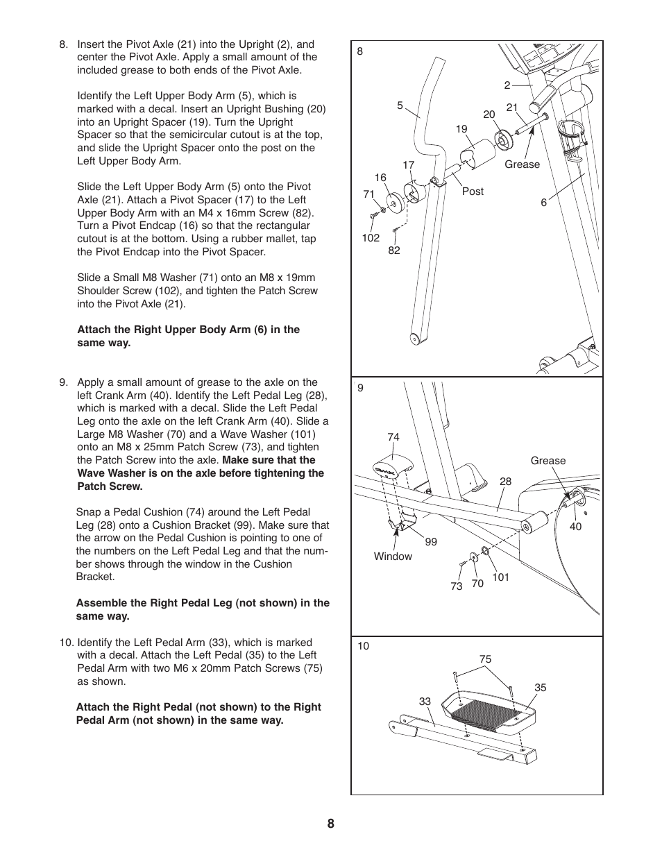 Reebok Fitness RL 525 RBCCEL79021 User Manual | Page 8 / 28
