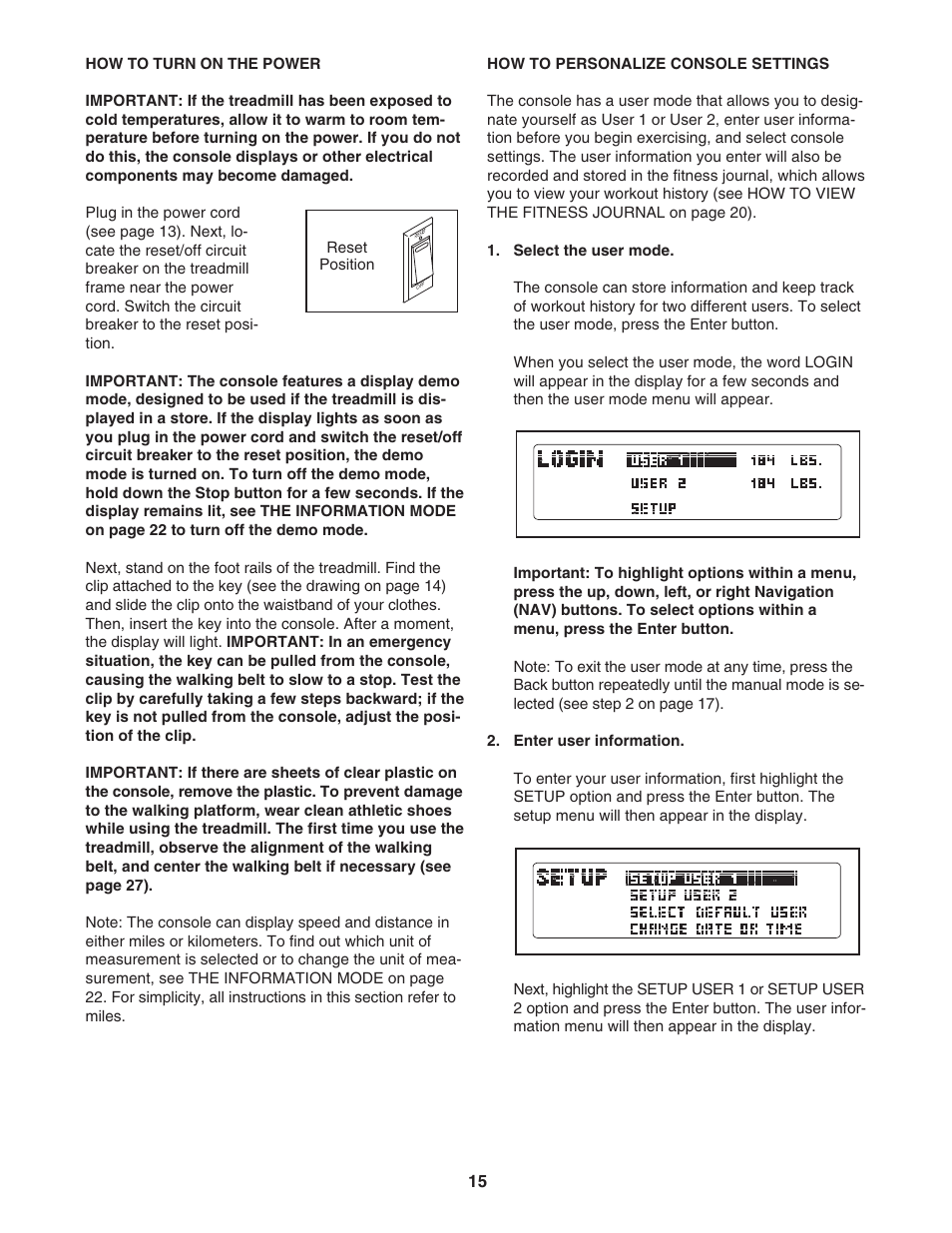 Reebok Fitness 8000 ES RBTL69908.0 User Manual | Page 15 / 36