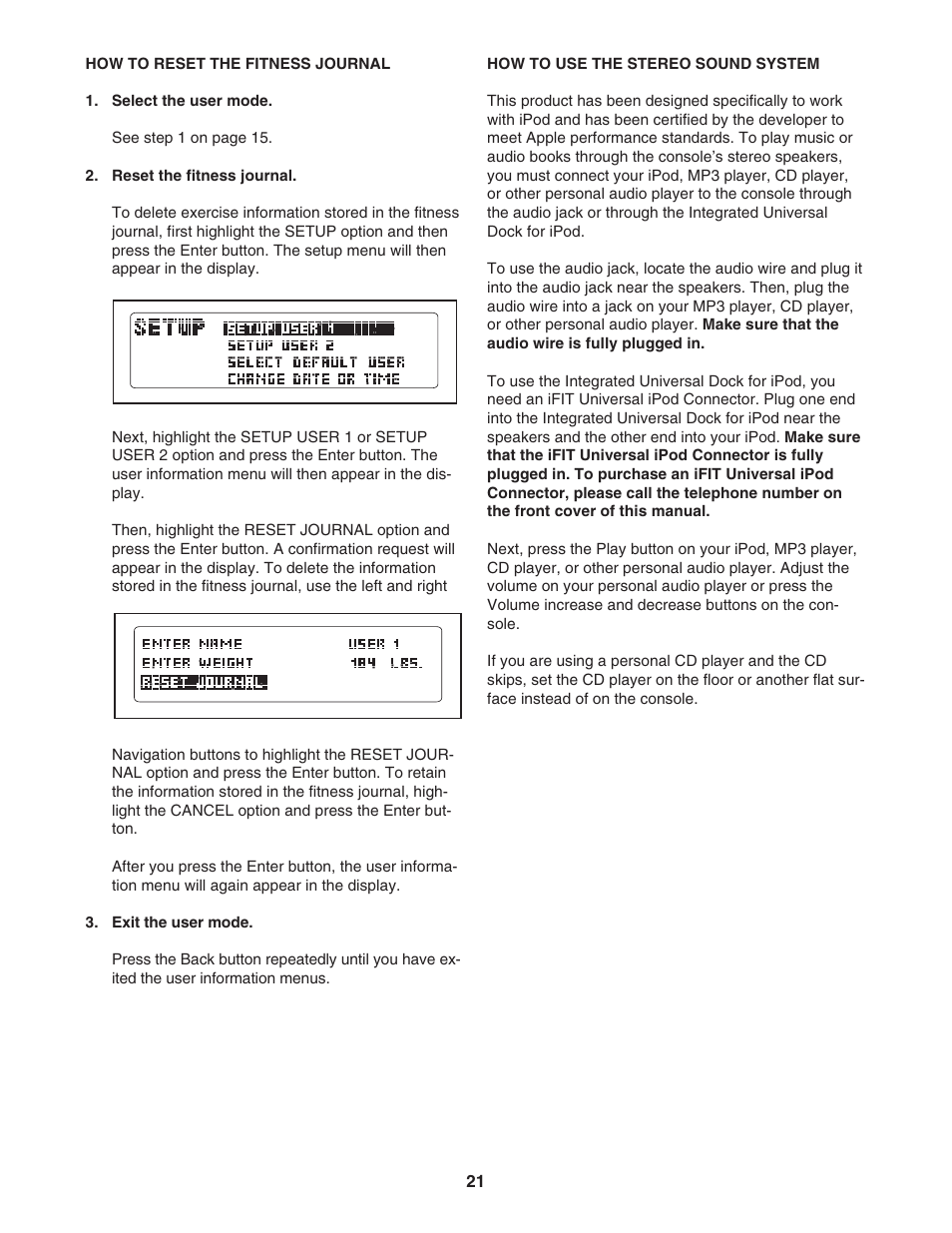 Reebok Fitness 8000 ES RBTL69908.0 User Manual | Page 21 / 36