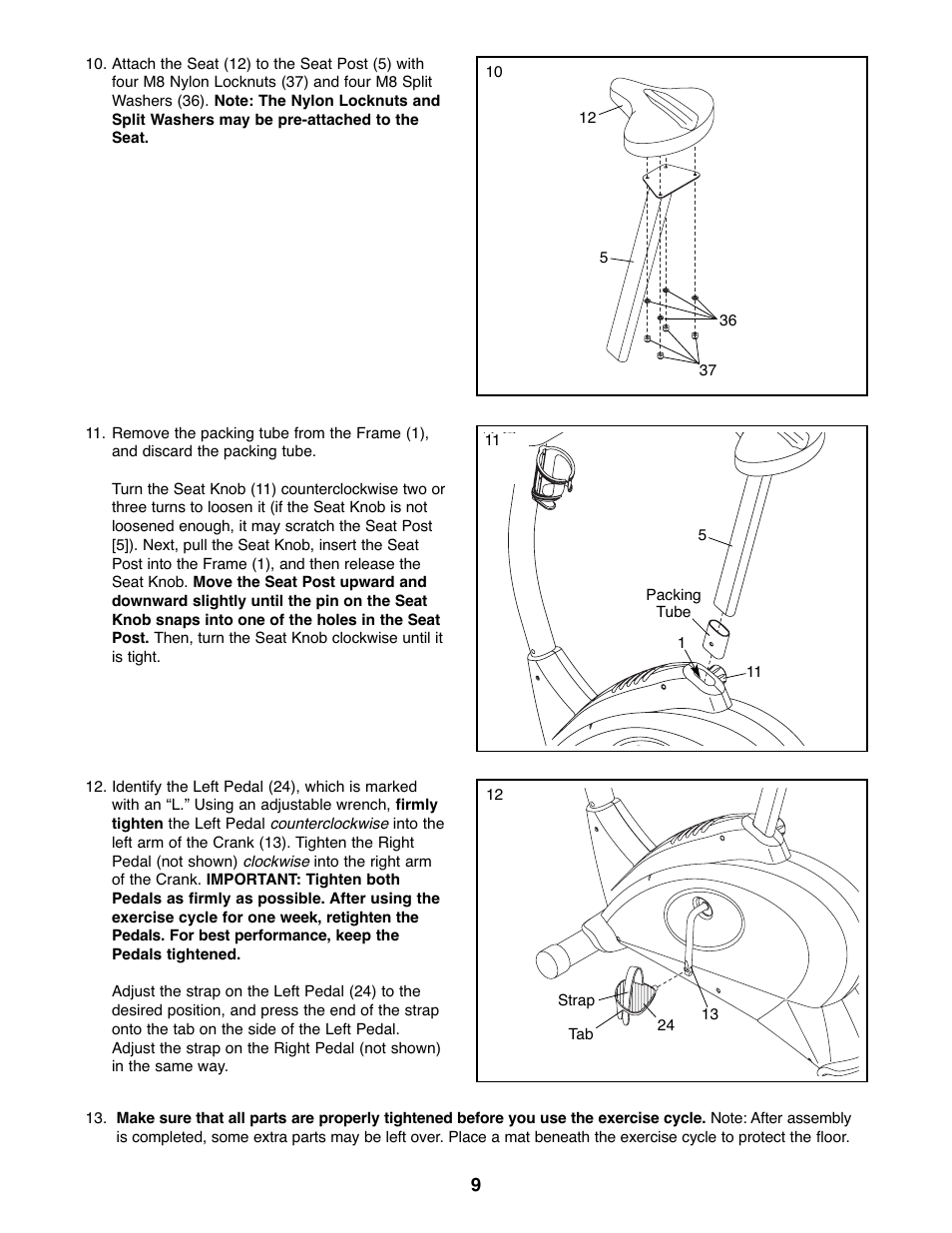 Reebok Fitness 365 TR exercise cycle RBEX71507.0 User Manual | Page 9 / 20
