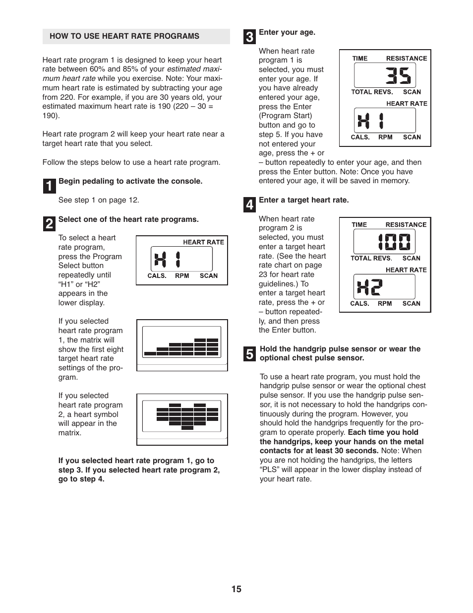 Reebok Fitness RL 545 elliptical exerciser RBCCEL5906.0 User Manual | Page 15 / 28