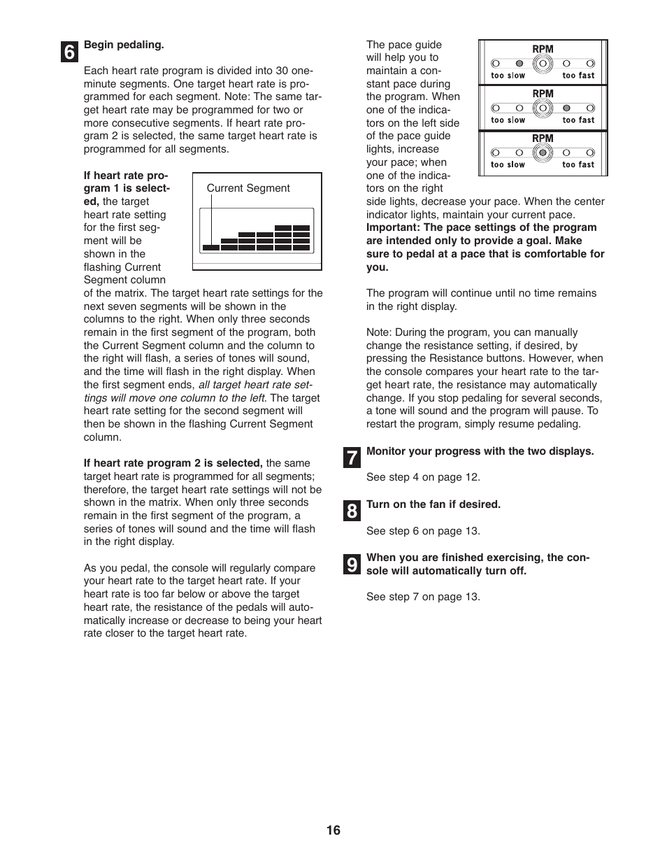 Reebok Fitness RL 545 elliptical exerciser RBCCEL5906.0 User Manual | Page 16 / 28