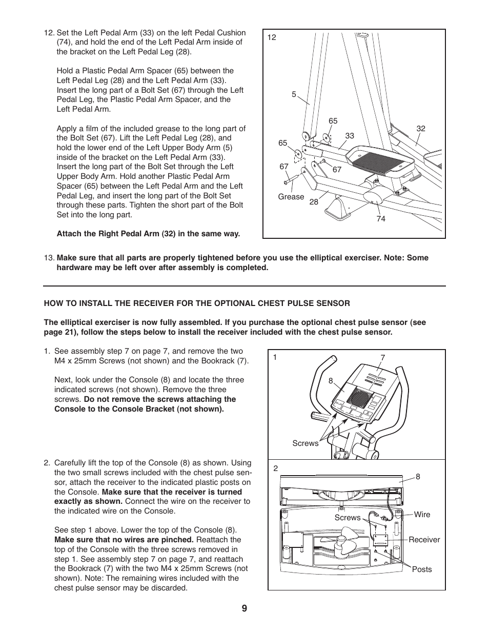 Reebok Fitness RL 545 elliptical exerciser RBCCEL5906.0 User Manual | Page 9 / 28