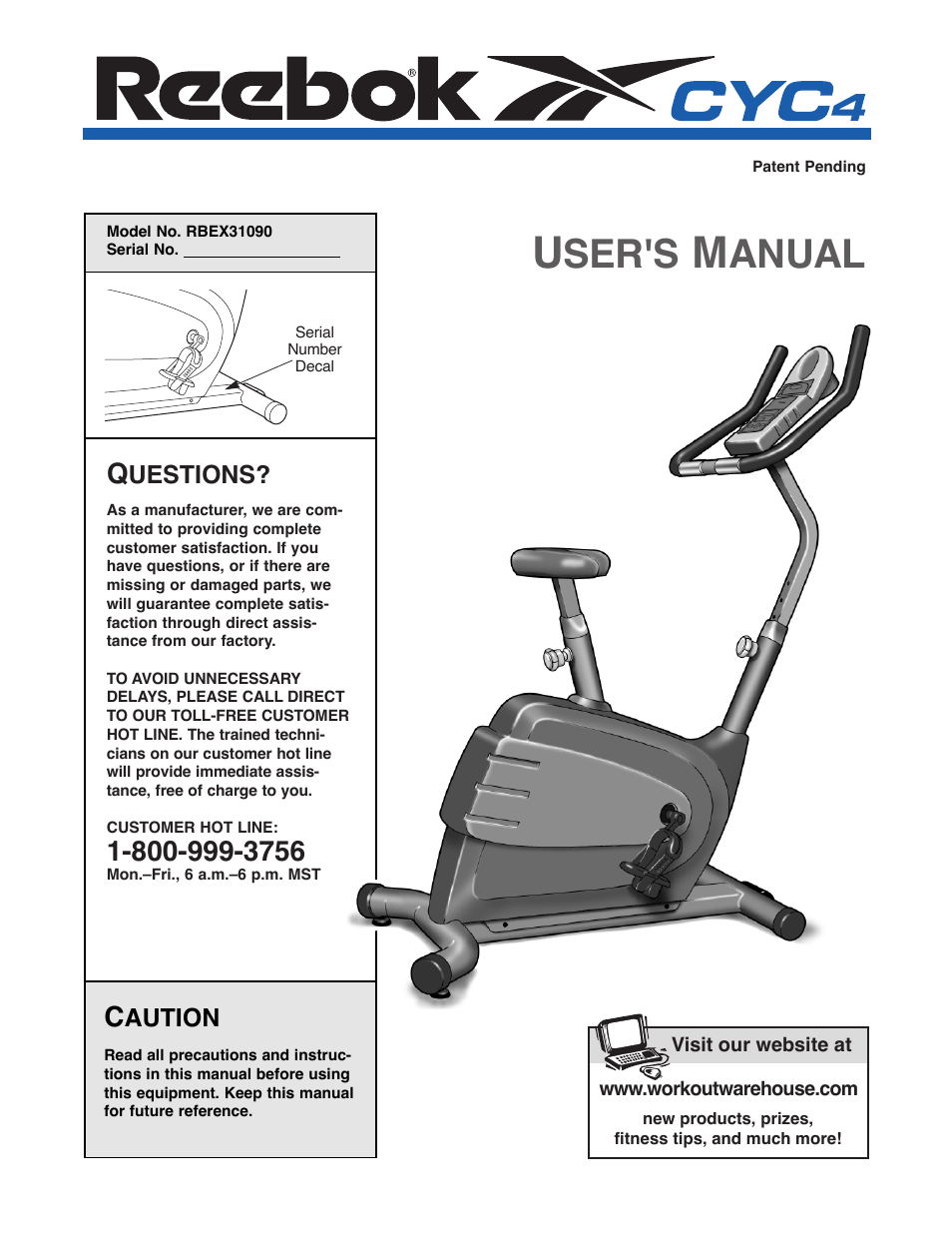 Reebok Fitness RBEX31090 User Manual | 16 pages